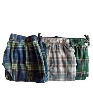 3 Nautica men’s plaid flannel pajama pants Medium
